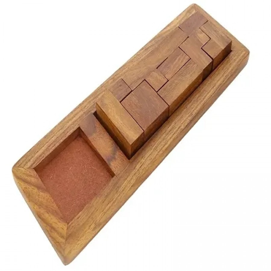 Handmade Wooden Game Pentameno Tangram Jigsaw Puzzle Rectangle