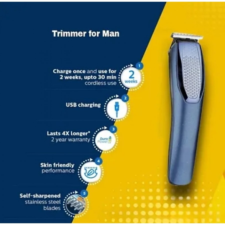 NEW AT-1210 TRIMMER FOR Men  Women (Blue) Trimmer 60 min Runtime 5 Length Settings  (Blue)