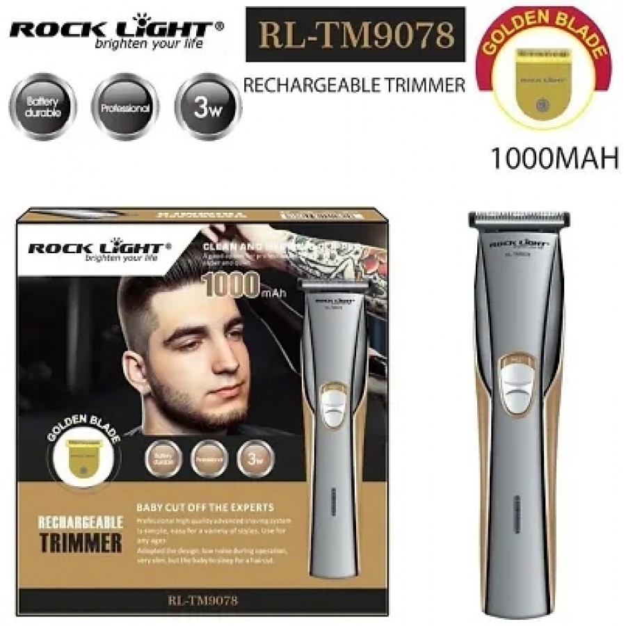 Rocklight RL-TM9078 Beard Trimmer For Unisex ( Gold  Silver)