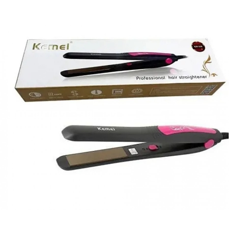 Kemei KM-328 Professional Hair Straightener (Pink)