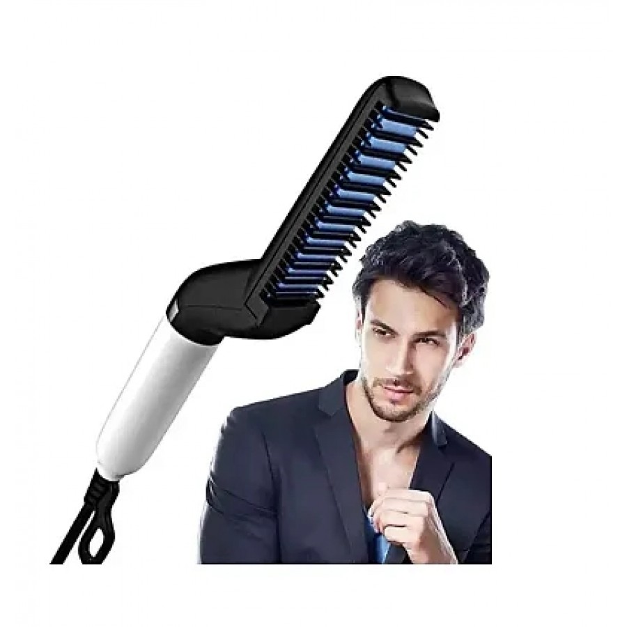 Men Quick Beard Straightener Styler Comb Multifunctional Hair Curling Curler Show Cap Tool Beard Straightener Modelling Comb