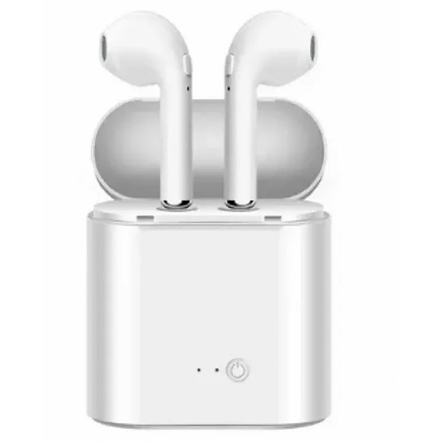 I7S TWS DUAL BLUETOOTH EARPODS Bluetooth Headset  (White, True Wireless)