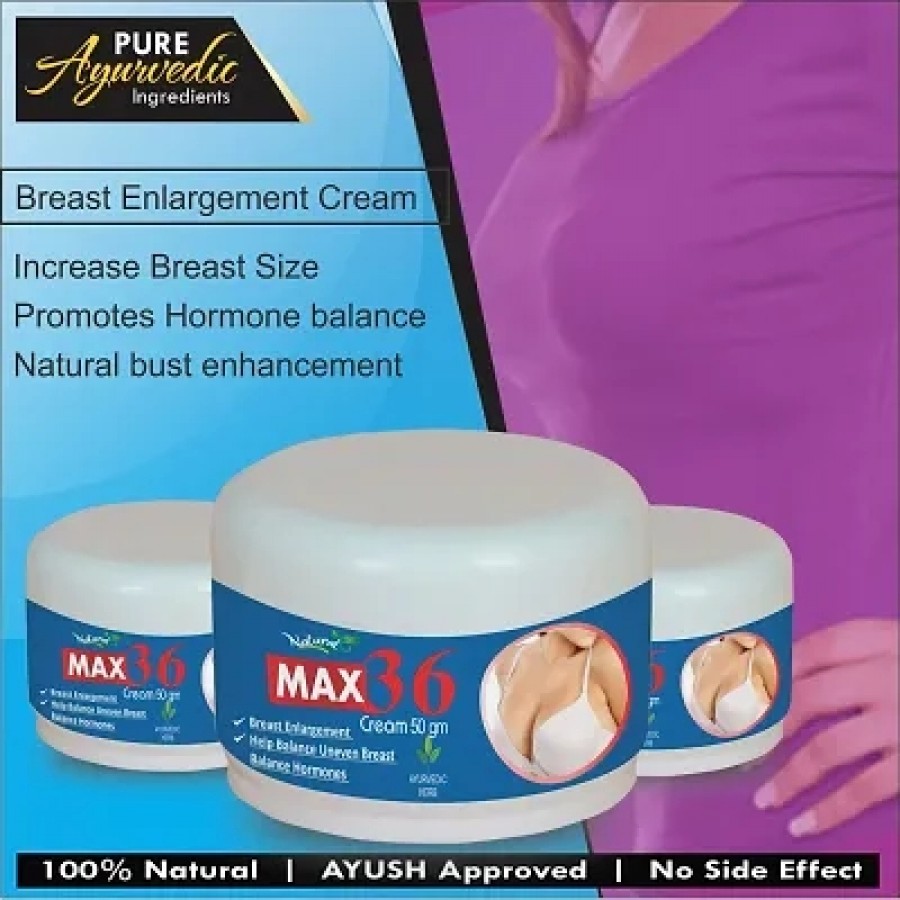 Max 36 Herbal Cream For Helps To Increase Your Breast 100% Ayurvedic Pack Of 3