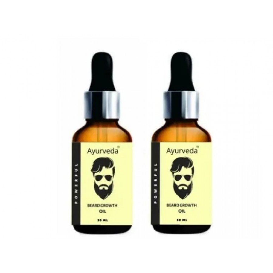 Advanced Powerful Ayurveda Beard Growth Oil(Pack Of 2, 30 ml Each)