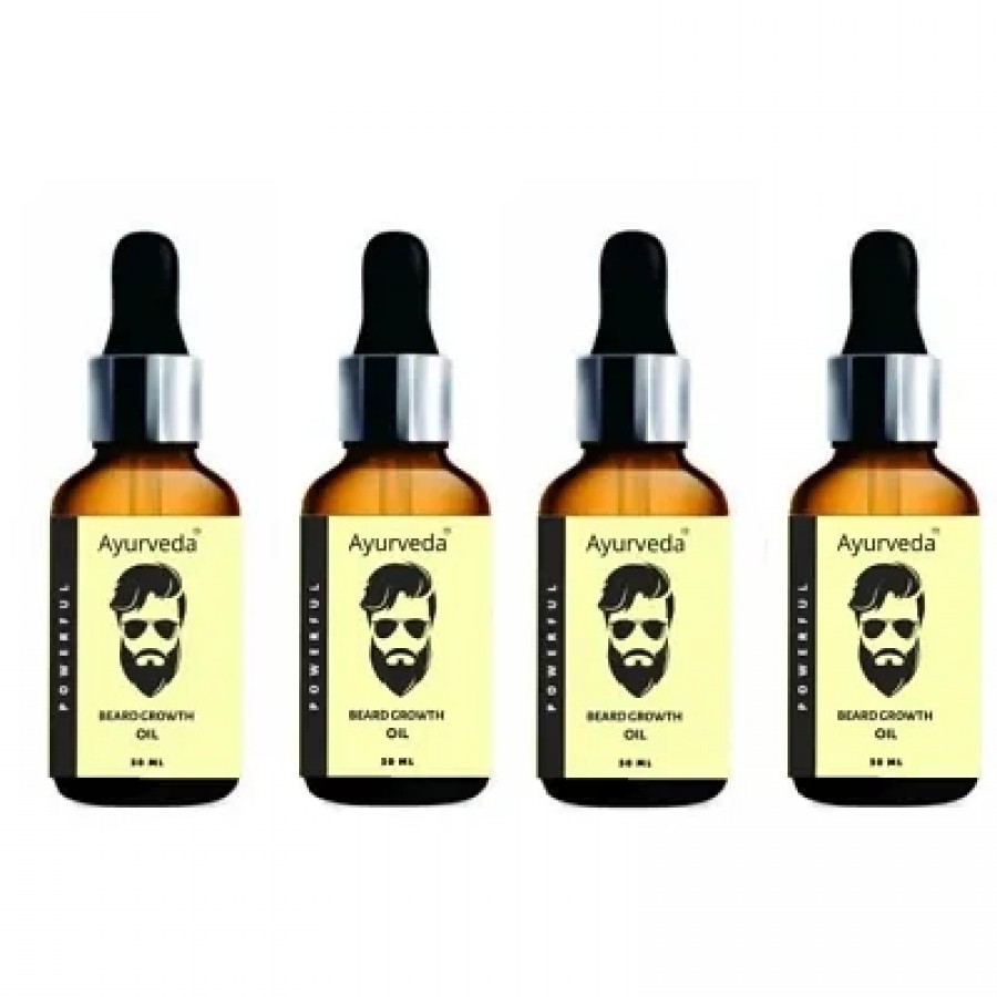 Advanced Powerful Ayurveda Beard Growth Oil(Pack Of 4, 30 ml Each)