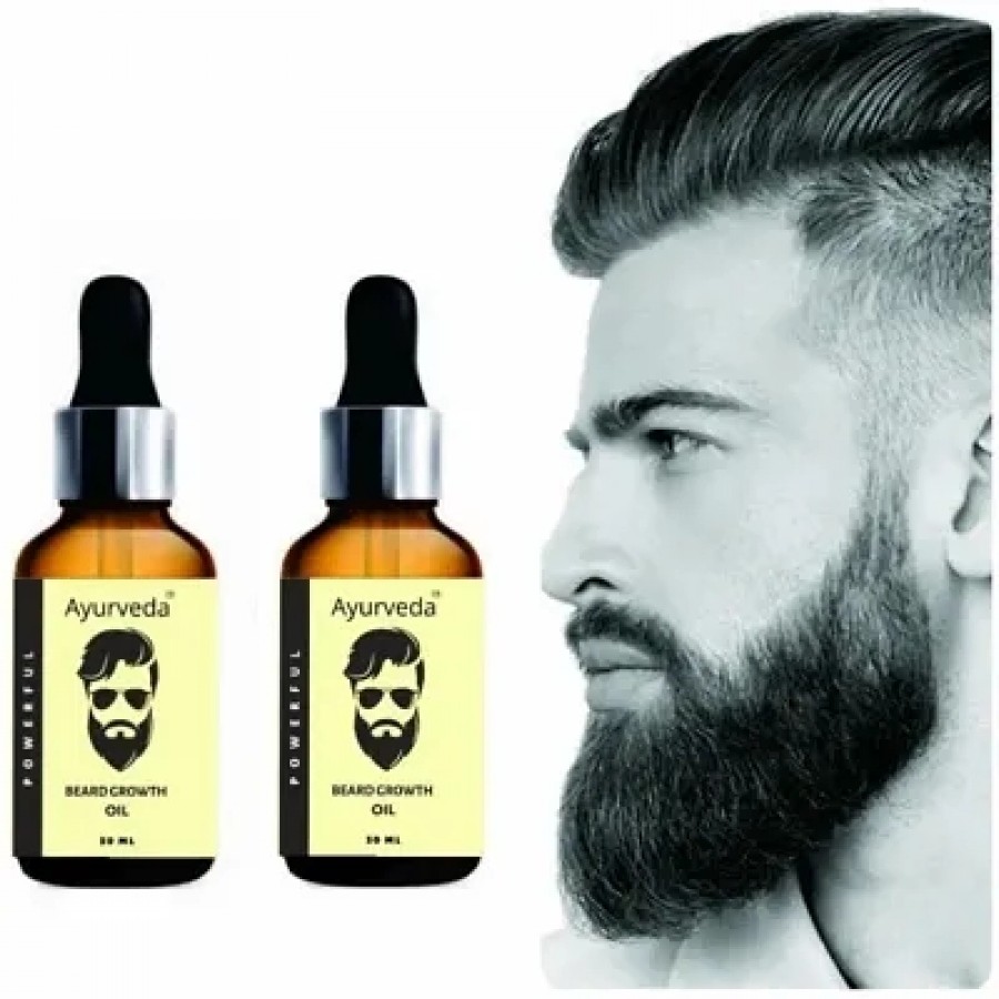 Ayurveda Advanced Beard Growth Oil - For Faster Beard Growth With Powerful Ingredient ( Pack of 2)