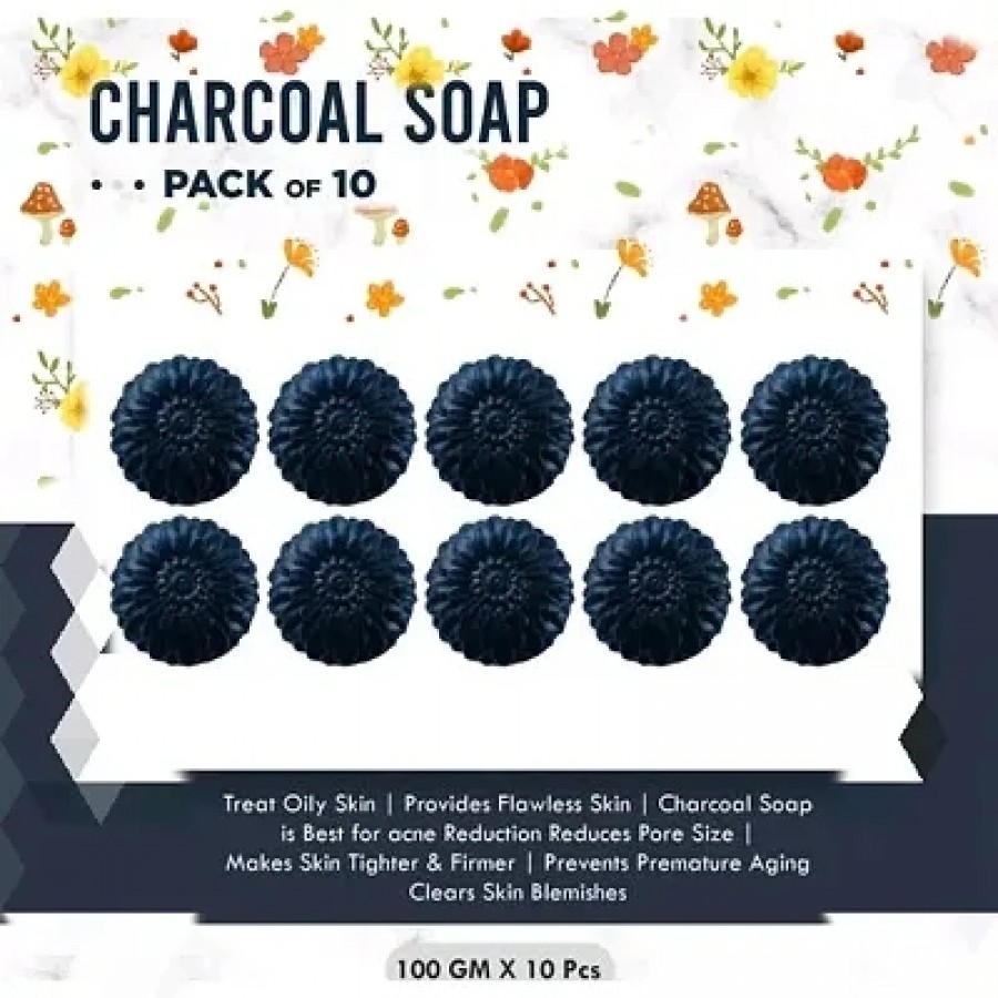 Charcoal soap pack of 10 (100 g per Soap)