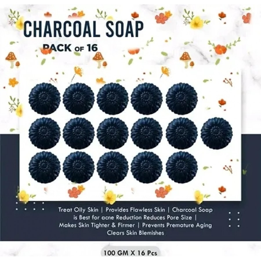 Charcoal soap pack of 16 (100 g per Soap)