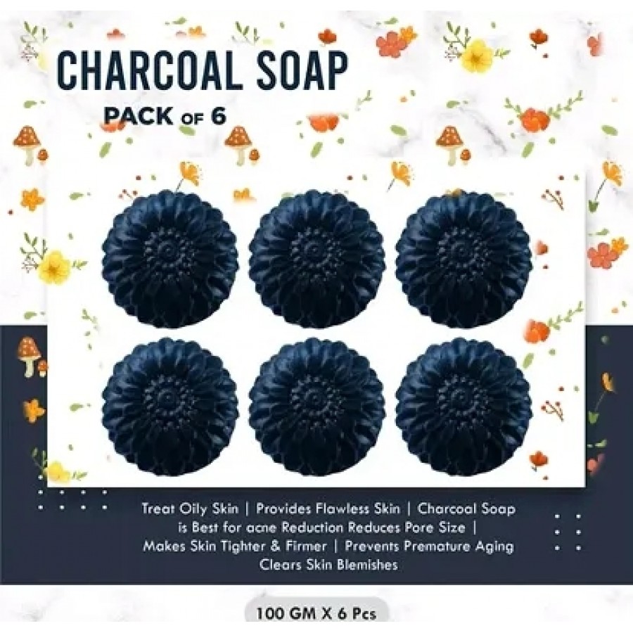 Charcoal soap pack of 6 (100 g per Soap)