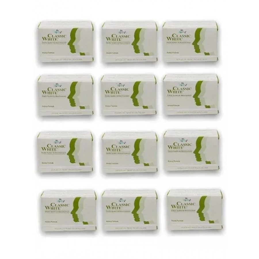 Classic White Skin Whitening Soap (Pack of 12, 85g Each)