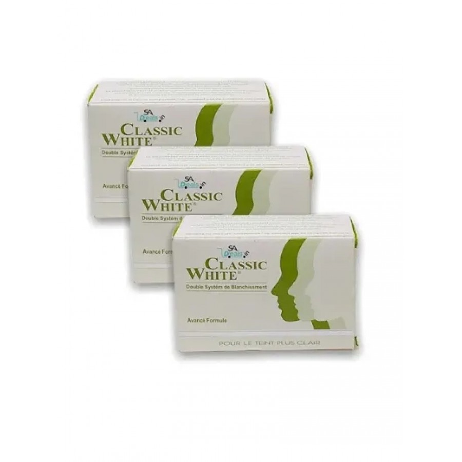 Classic White Skin Whitening Soap (Pack of 3, 85g Each)