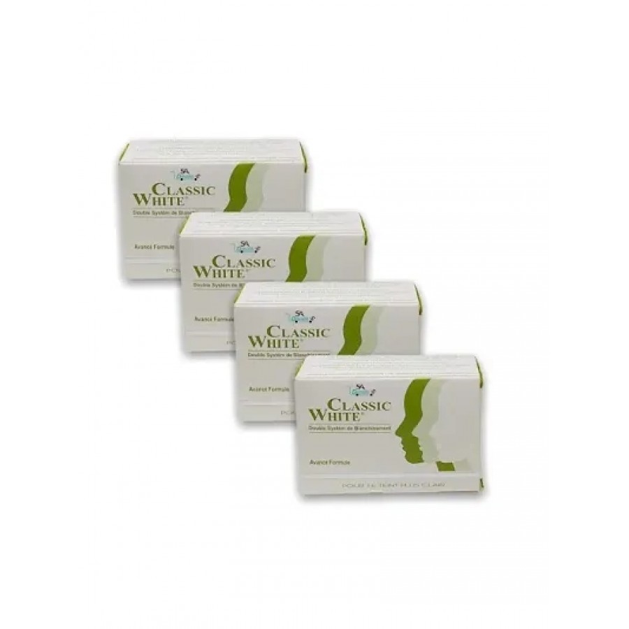 Classic White Skin Whitening Soap (Pack of 4, 85g Each)