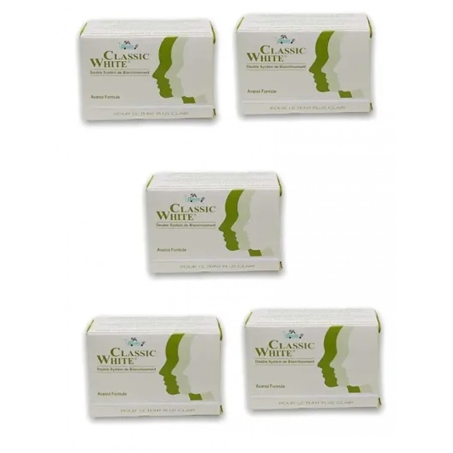 Classic White Skin Whitening Soap (Pack of 5, 85g Each)