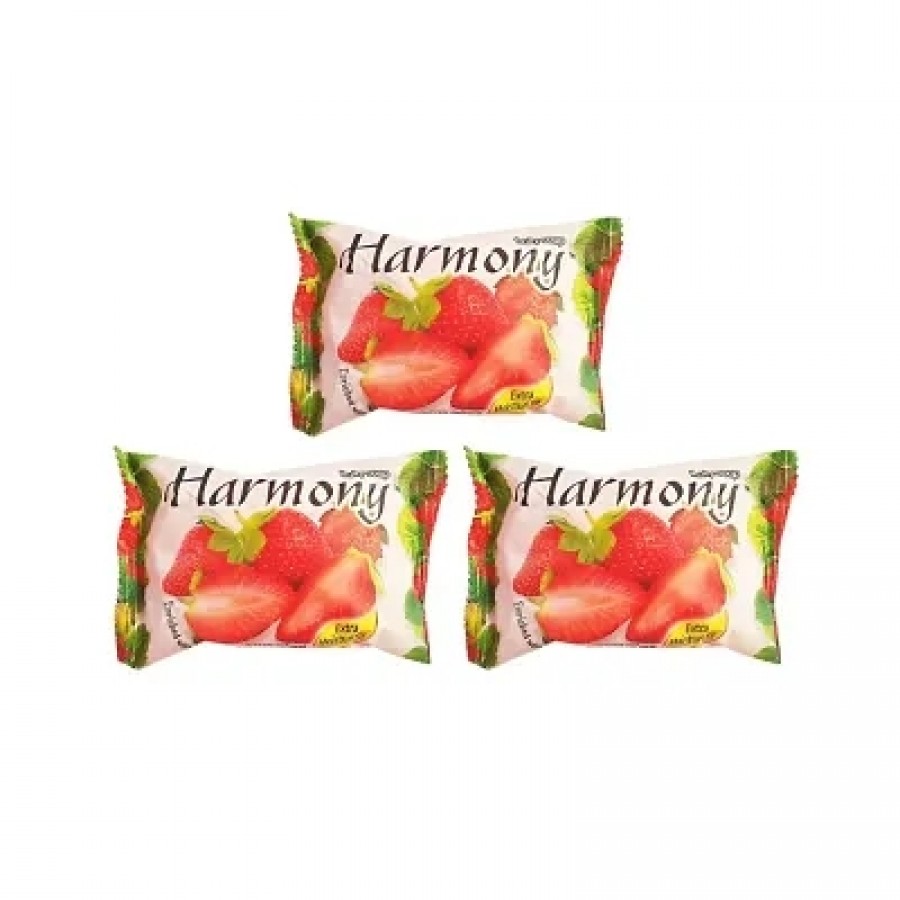 Harmony Fruity Soap Strawberry - 75gm (Pack Of 3)