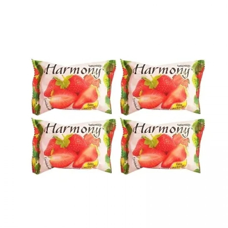 Harmony Fruity Soap Strawberry - 75gm (Pack Of 4)