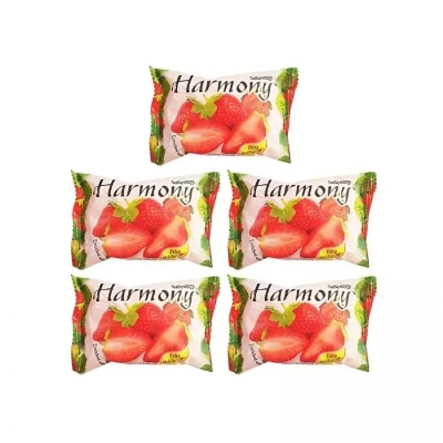 Harmony Fruity Soap Strawberry - 75gm (Pack Of 5)