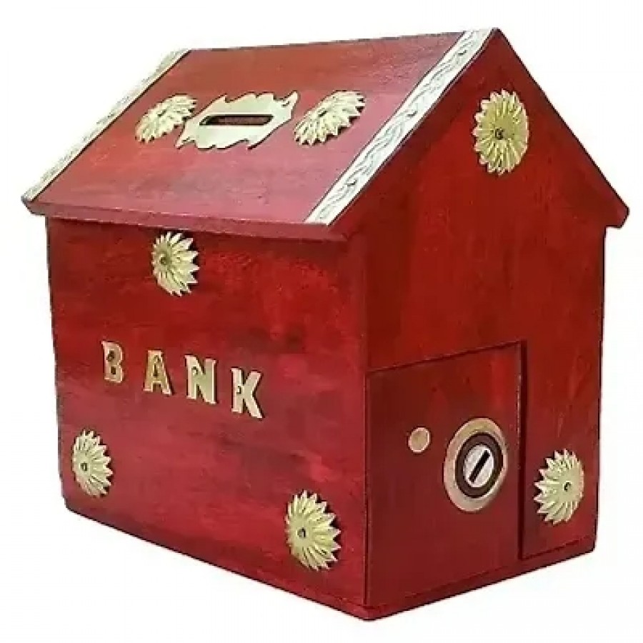 Designers Wood Piggy Bank Saving Box For Kids