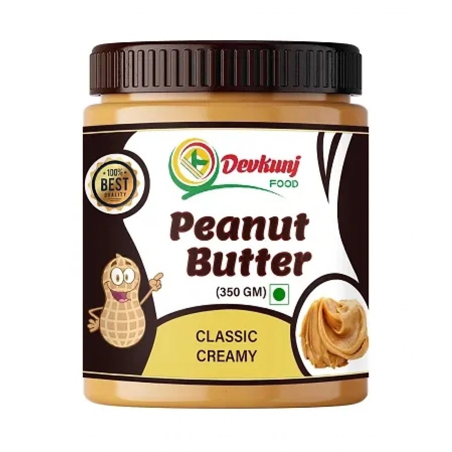 DEVKUNJ FOOD Classic Peanut Butter Creamy 350GM | sweetened Peanut Butter.