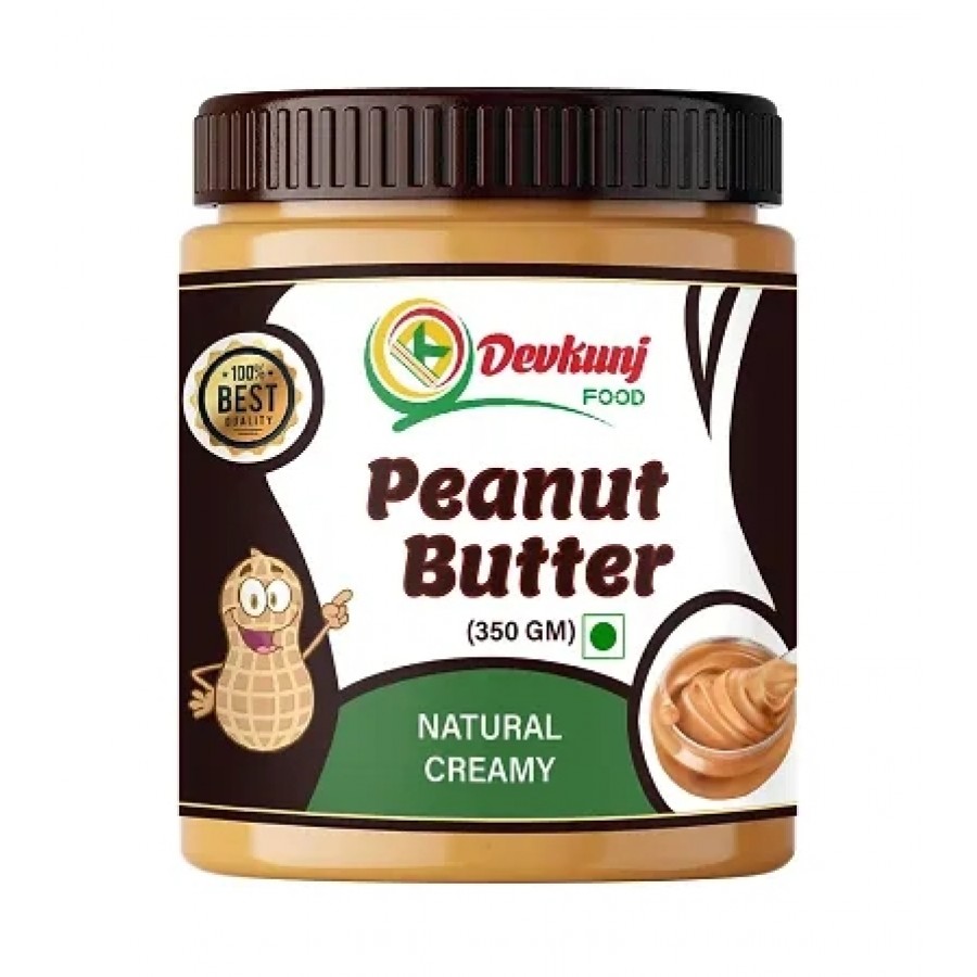 DEVKUNJ FOOD Natural Peanut Butter Creamy 350GM | 100% Natural Peanut Butter