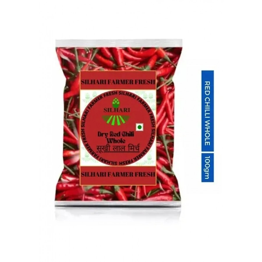 SILHARI FARMER FRESH Whole Red Chilli / Sabut Lal Mirch 100gm