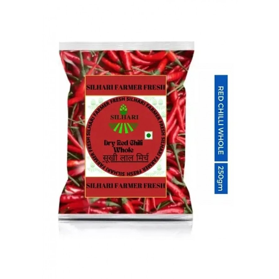 SILHARI FARMER FRESH  Whole Red Chilli/ Sabut Lal Mirch 250gm