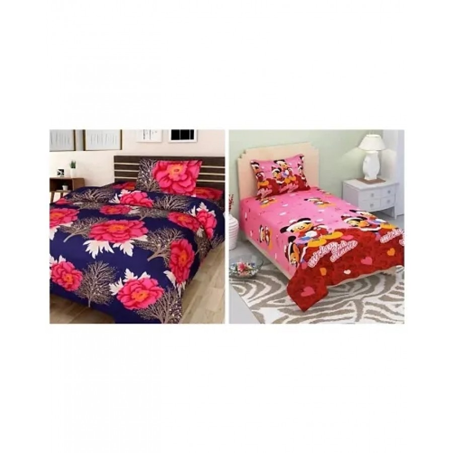 BUY 1 GET 1 FREE Poly Cotton Single Bedsheet