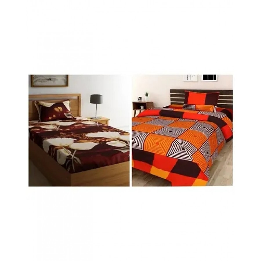 Buy 1 Get1 Free Polycotton Single Bedsheet Combo