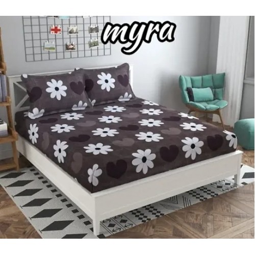 1 Elastic Fitted King Bedsheet With 2 Pillow covers