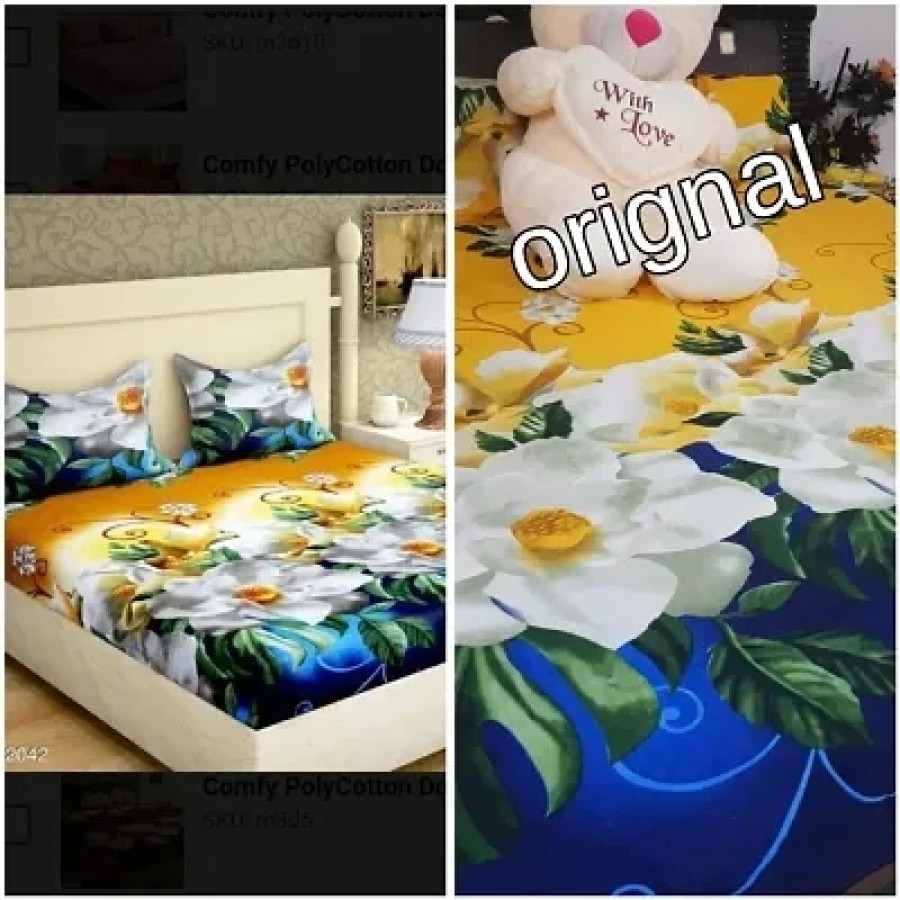 3D Printed Microfiber Double Bedsheet with Two Pillowcovers