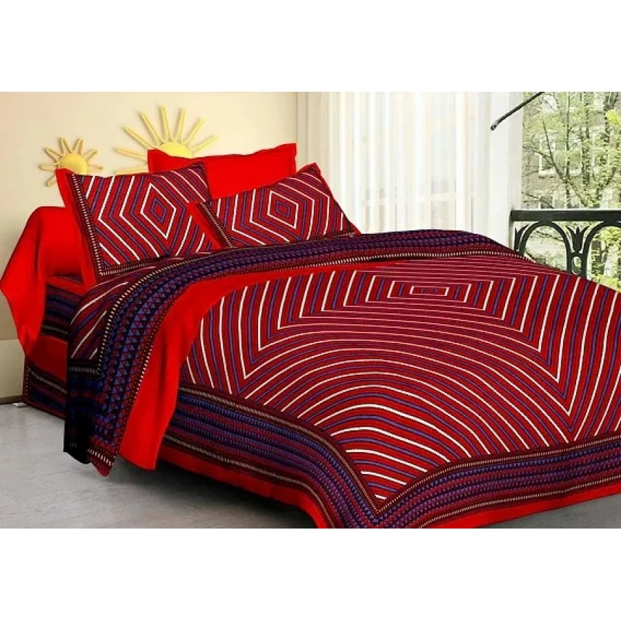 Beautiful Cotton Printed Bedsheet With Two Pillow Covers