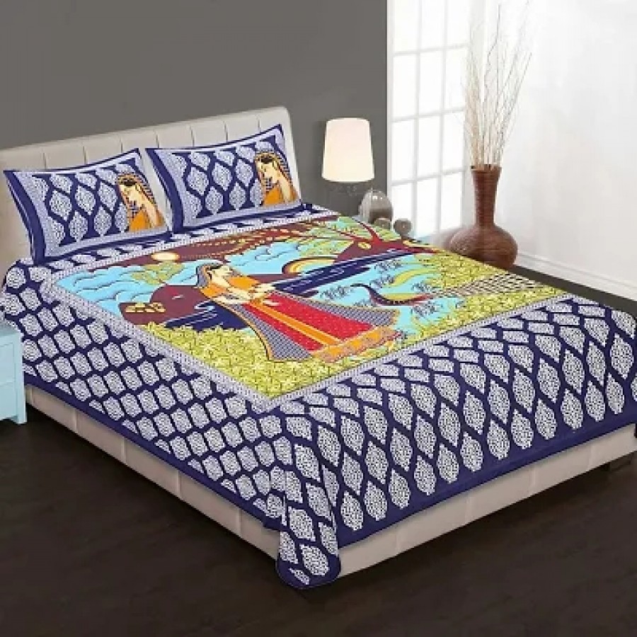 Beautiful Cotton Printed Bedsheet With Two Pillow Covers