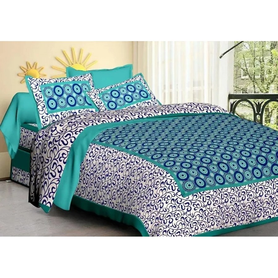 Beautiful Cotton Printed Bedsheet With Two Pillow Covers