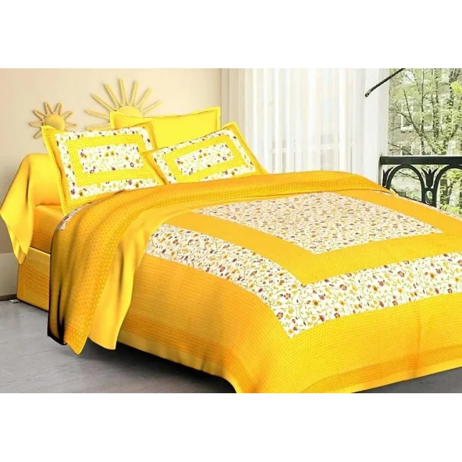 Beautiful Cotton Printed Bedsheet With Two Pillow Covers