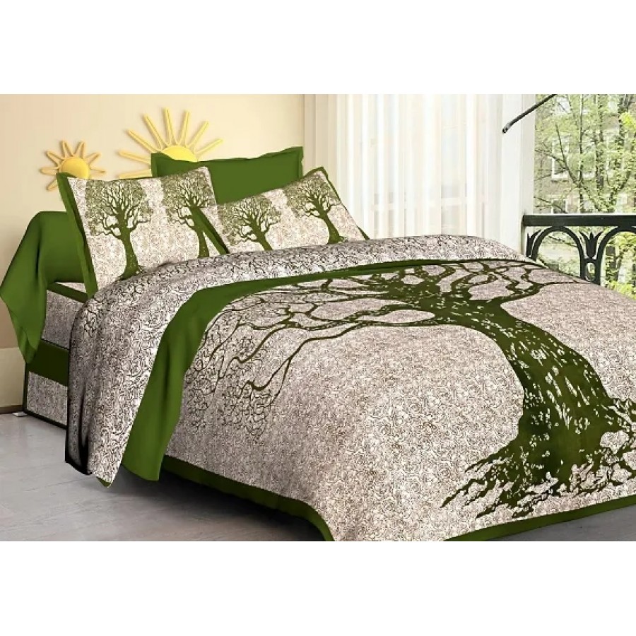 Beautiful Cotton Printed Bedsheet With Two Pillow Covers