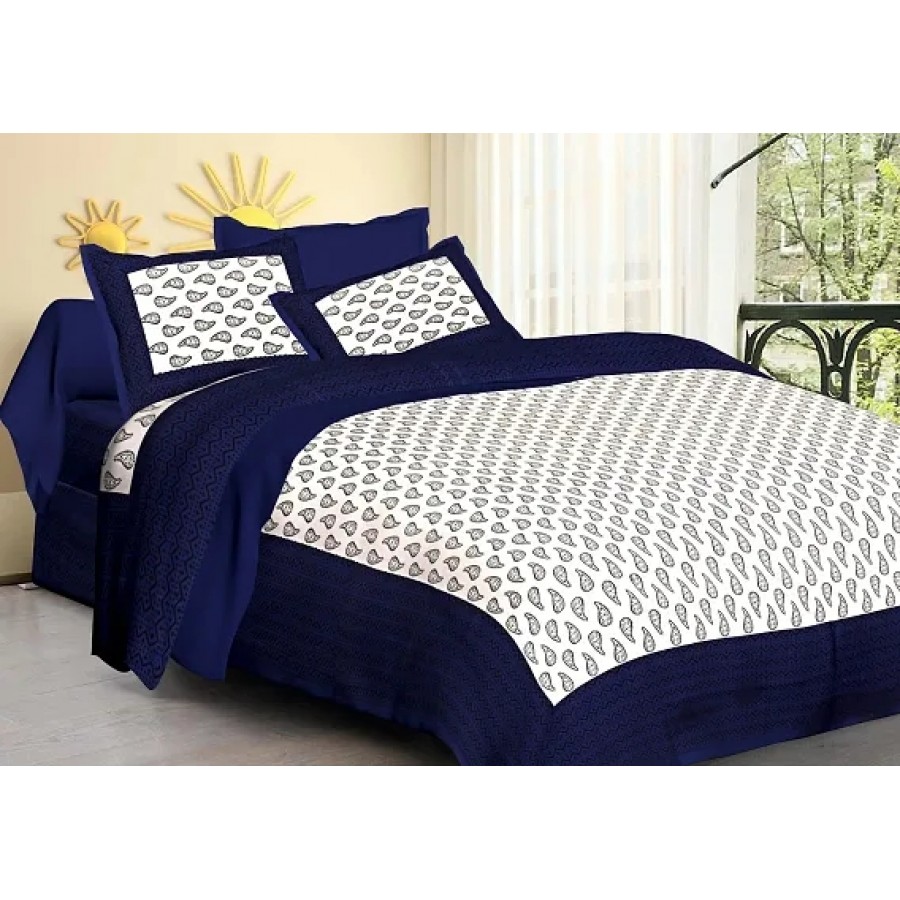 Beautiful Cotton Printed Bedsheet With Two Pillow Covers