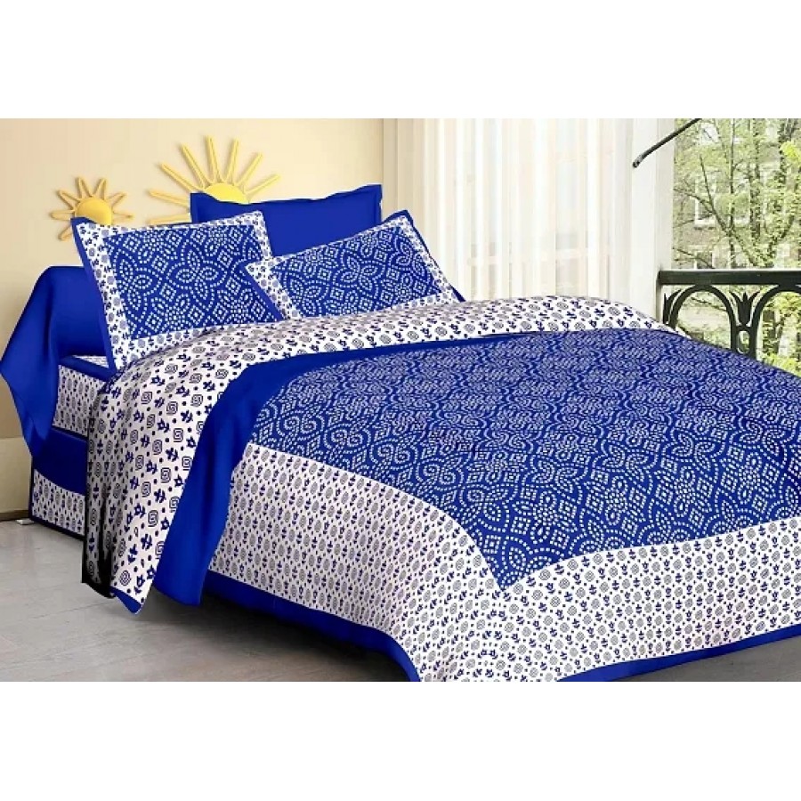 Beautiful Cotton Printed Bedsheet With Two Pillow Covers