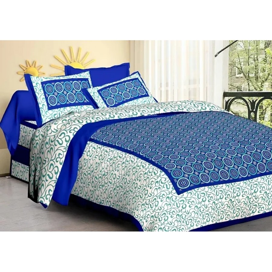 Beautiful Cotton Printed Bedsheet With Two Pillow Covers