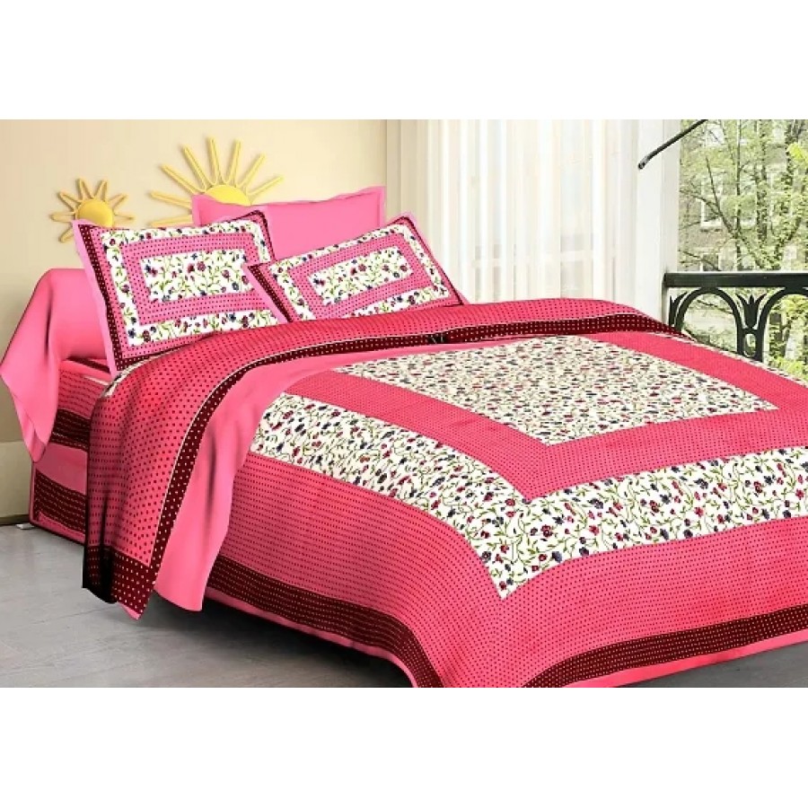 Beautiful Cotton Printed Bedsheet With Two Pillow Covers