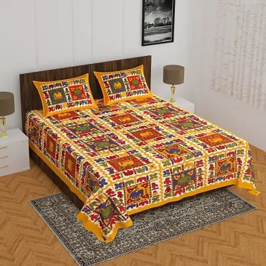 Beautiful Cotton Printed Bedsheet With Two Pillow Covers