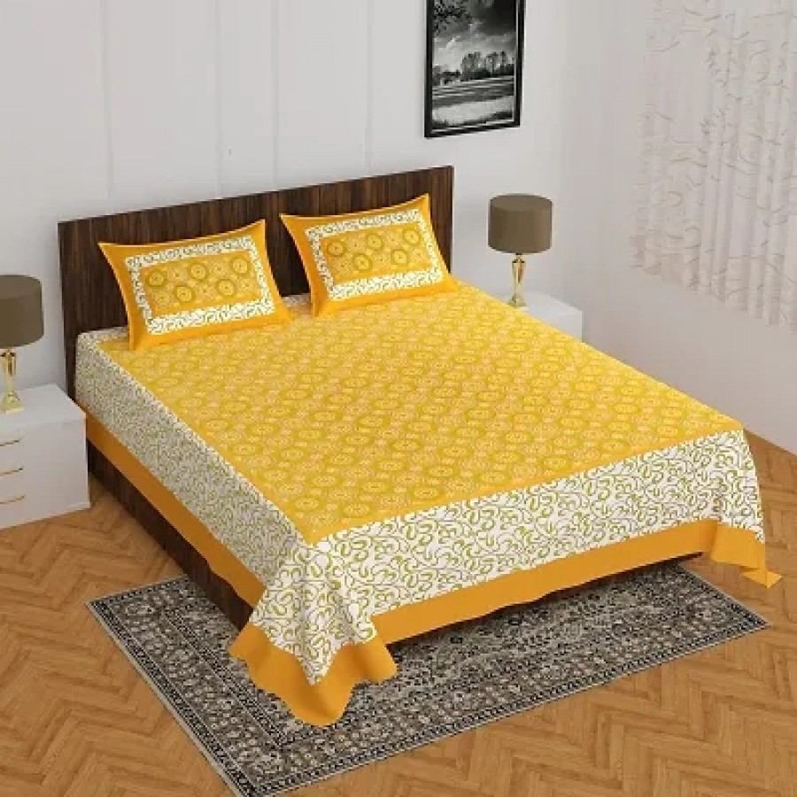 Beautiful Cotton Printed Bedsheet With Two Pillow Covers