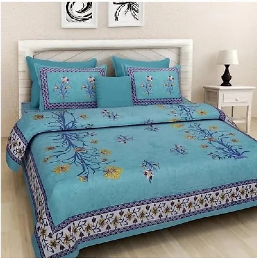 Beautiful Cotton Printed Bedsheet With Two Pillow Covers