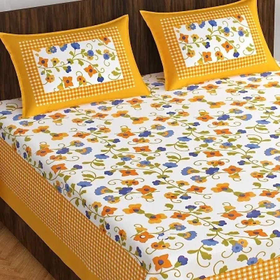 Beautiful Cotton Printed Bedsheet With Two Pillow Covers