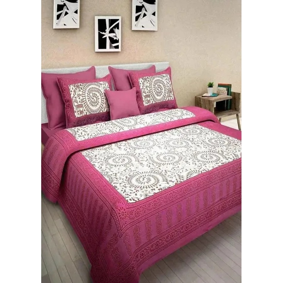 Beautiful Cotton Printed Bedsheet With Two Pillow Covers