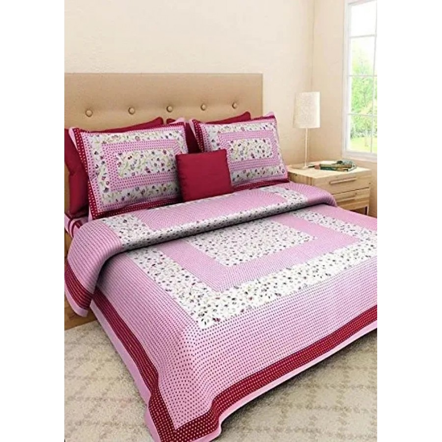 Beautiful Cotton Printed Bedsheet With Two Pillow Covers