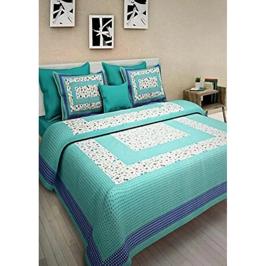 Beautiful Cotton Printed Bedsheet With Two Pillow Covers