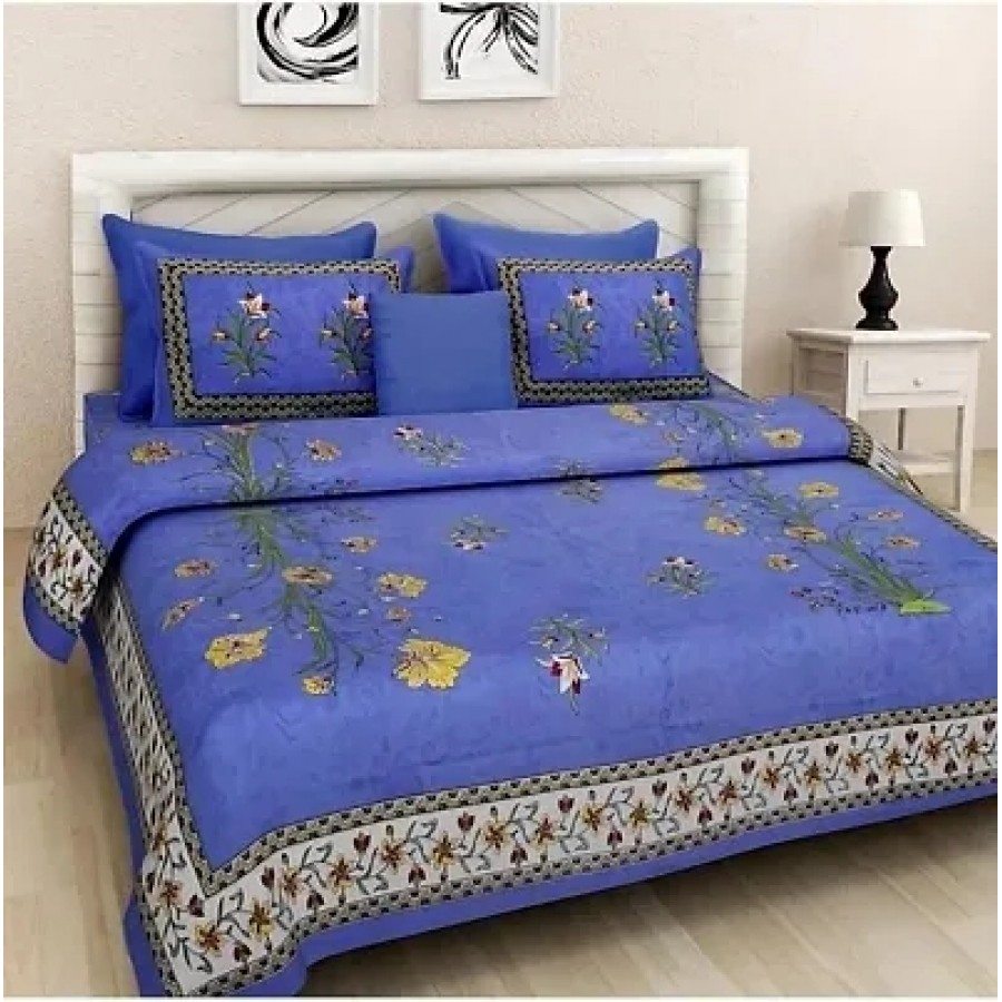 Beautiful Cotton Printed Bedsheet With Two Pillow Covers