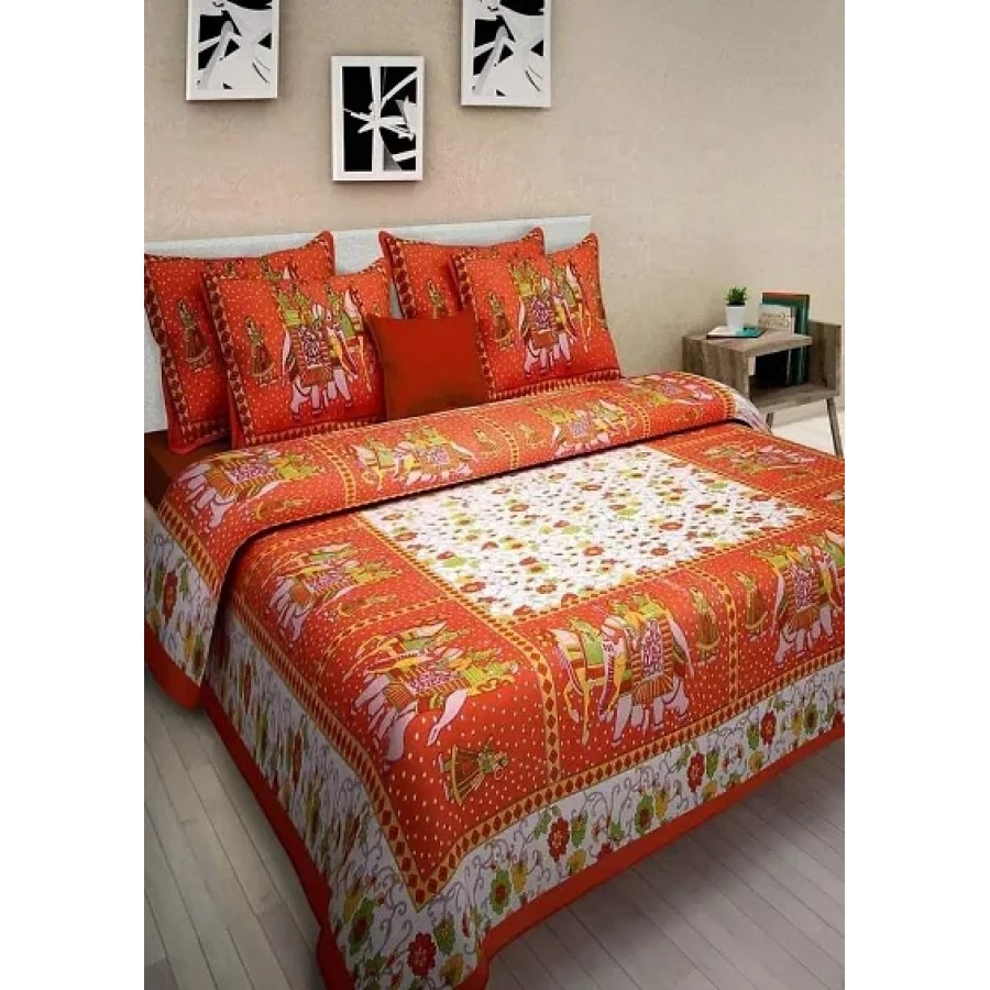 Beautiful Cotton Printed Bedsheet With Two Pillow Covers