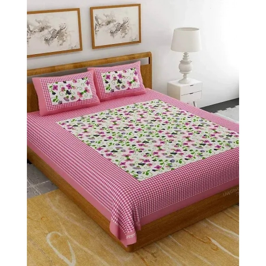 Beautiful Cotton Printed Bedsheet With Two Pillow Covers