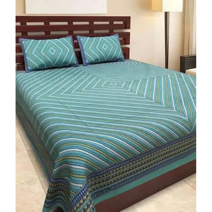 Beautiful Cotton Printed Bedsheet With Two Pillow Covers