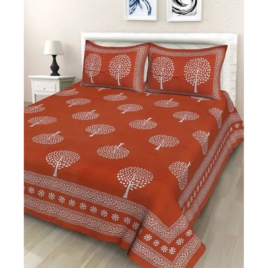 Beautiful Cotton Printed Bedsheet With Two Pillow Covers